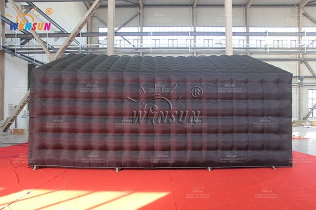 UV-resistant black inflatable tent for night parties