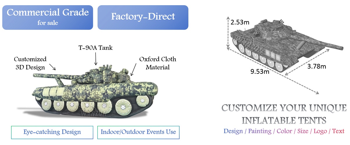 Durable Oxford Cloth Inflatable Tank for Outdoor Exhibitions